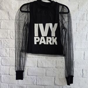 IVY PARK By Beyonce Festival Tulle Crop Top Black XXS